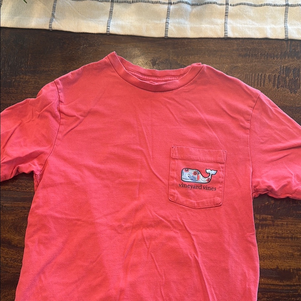 Vineyard Vines Coral Pocket Tee